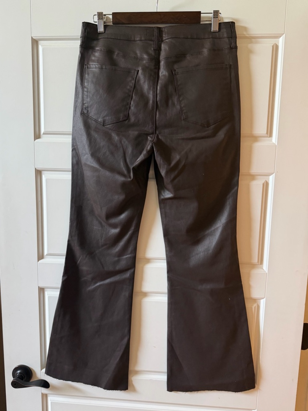 Kut From The Kloth Brown‎ Faux Leather Flare Pants Size 10 Y2K Retro Indie - Picture 7 of 13